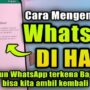 Cara Mengembalikan WhatsApp yang Kena Hack